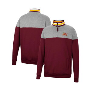 �R���V�A�� �����Y �p�[�J�[�E�X�E�F�b�g�V���c �A�E�^�[ Men's Maroon, Heather Gray Minnesota Golden Gophers Be the Ball Quarter-Zip Top Maroon, Heather Gray