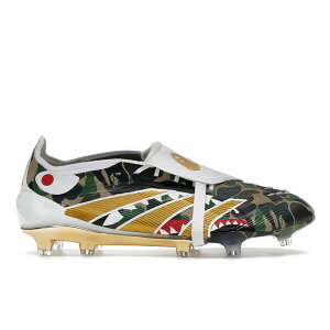 adidas �A�f�B�_�X �����Y �X�j�[�J�[ �yadidas Predator Elite Foldover Tongue FG Bape Green Camo�z �T�C�Y US_11.5(29.5cm) Hemp/Gold Metallic/White