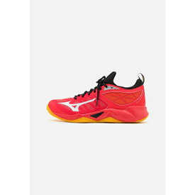 ミズノ メンズ バスケットボール スポーツ WAVE DIMENSION - Volleyball shoes - radiant red/white/carrot curl