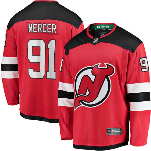 ファナティクス メンズ ユニフォーム トップス Dawson Mercer New Jersey Devils Fanatics Branded Home Breakaway Jersey Red