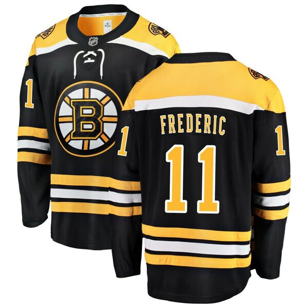 ファナティクス メンズ ユニフォーム トップス Boston Bruins Fanatics Branded Home Breakaway Custom Jersey Black