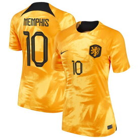 ナイキ レディース ユニフォーム トップス Memphis Depay Netherlands National Team Nike Women's 2022/23 Home Breathe Stadium Replica Player Jersey Orange