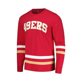 トミー ヒルフィガー レディース Tシャツ トップス Men's Red, Gold San Francisco 49ers Nolan Long Sleeve T-shirt Red, Gold