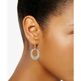 アンクライン レディース ピアス＆イヤリング アクセサリー Silver-Tone Pav&eacute; Open Oval Drop Earrings Crystal