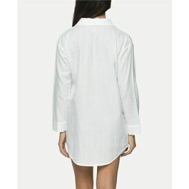 フェリナ レディース シャツ トップス Women's Mirielle Sleep Shirt White with Gray Pinstripe