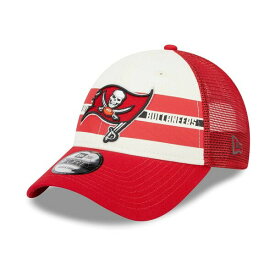 ニューエラ レディース 帽子 アクセサリー Men's Cream, Red Tampa Bay Buccaneers Team Stripe Trucker 9FORTY Snapback Hat Cream, Red