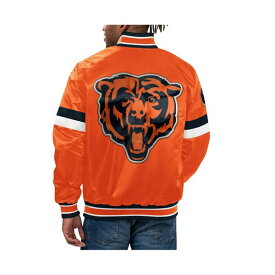 スターター レディース ジャケット＆ブルゾン アウター Men's Orange Chicago Bears Home Game Satin Full-Snap Varsity Jacket Orange
