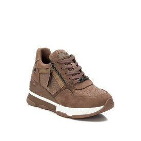 キシタイ レディース スニーカー シューズ Women's Wedge Sneakers By XTI Brown