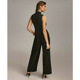 ダナキャラン レディース カジュアルパンツ ボトムス Women's Mock-Neck Sleeveless Straight-Leg Jumpsuit Black