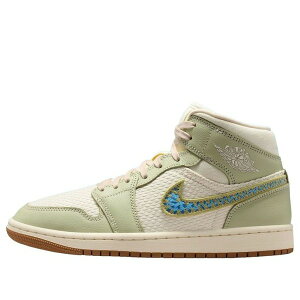 Jordan �W���[�_�� ���f�B�[�X �X�j�[�J�[ �y(WMNS) Air Jordan 1 Mid Woven 'Olive Aura' II0570-302�z �T�C�Y US_W_10