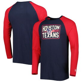 ニューエラ メンズ Tシャツ トップス Houston Texans New Era Current Raglan Long Sleeve TShirt Navy