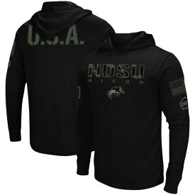 コロシアム メンズ Tシャツ トップス NDSU Bison Colosseum OHT Military Appreciation Hoodie Long Sleeve TShirt Black