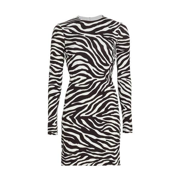 マイケル コース レディース ワンピース トップス Brushstroke Zebra-Print Shift Dress brushstroke zebra black white