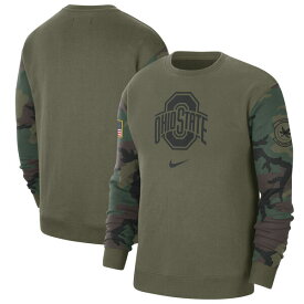 ナイキ メンズ パーカー・スウェットシャツ アウター Ohio State Buckeyes Nike Military Pack Club Pullover Sweatshirt Olive
