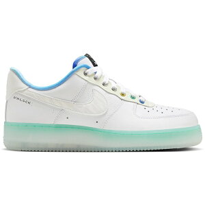 Nike �i�C�L �����Y �X�j�[�J�[ �yNike Air Force 1 Low '07 PRM Unlock Your Space�z �T�C�Y US_9.5(27.5cm) White/White-Ice Blue-Light Menta-Light Photo Blue