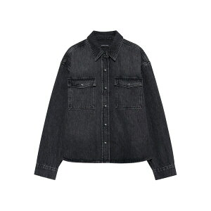 �A�j�[�r�� ���f�B�[�X �V���c �g�b�v�X Paxton double-pocket denim shirt Black