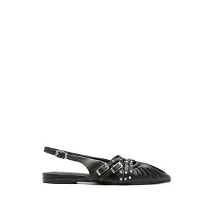 �A�b�V�� ���f�B�[�X �p���v�X �V���[�Y Studded ruched flat pumps Black