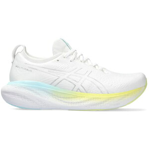 ASICS �A�V�b�N�X ���f�B�[�X �X�j�[�J�[ �yASICS Gel-Nimbus 25 White Pure Silver Yellow (Women's)�z �T�C�Y US_7.5(24.5cm) White/Pure Silver