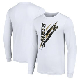 スターター メンズ Tシャツ トップス New Orleans Saints Starter Color Scratch Long Sleeve TShirt White
