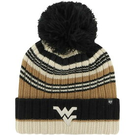 フォーティーセブン レディース 帽子 アクセサリー West Virginia Mountaineers '47 Women's Barista Cuffed Knit Hat with Pom Khaki