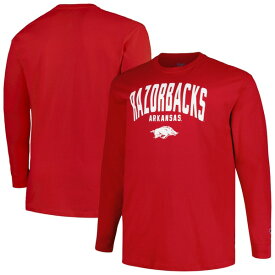 【送料無料】 チャンピオン メンズ Tシャツ トップス Arkansas Razorbacks Champion Big & Tall Arch Long Sleeve TShirt Cardinal