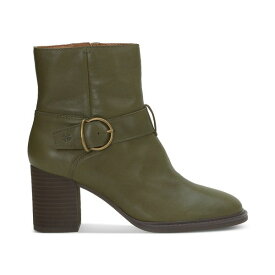 ラッキーブランド レディース ブーツ シューズ Women's Achelle Buckled Block-Heel Booties Burnt Olive Leather