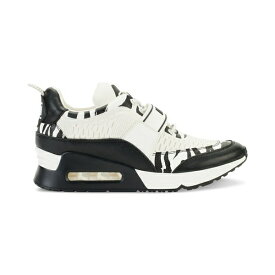 ダナ キャラン ニューヨーク レディース スニーカー シューズ Women's Aislin Lace-Up Logo-Strap Sneakers White/ Black Zebra