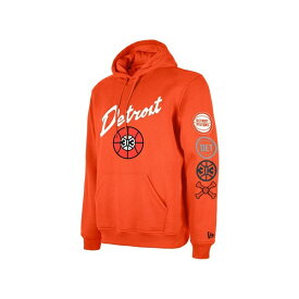 ニューエラ レディース Tシャツ トップス Men's Orange Detroit Pistons Big and Tall 2023/24 City Edition Jersey Pullover Hoodie Orange