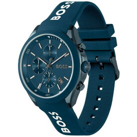 ボス レディース 腕時計 アクセサリー Men's Velocity Quartz Fashion Chronograph Blue Silicone Strap Watch 44mm Blue