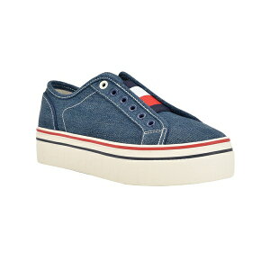 g~[ qtBK[ fB[X Xj[J[ V[Y Women's Balie Casual Platform Slip on Sneakers Navy Stripe Multi