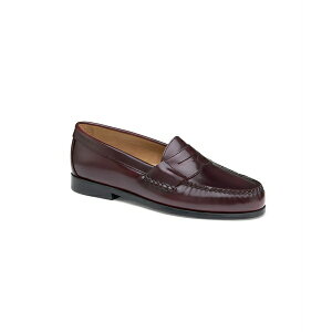 ジョンストンアンドマーフィー メンズ スリッポン・ローファー シューズ Men's Hayes Penny Slip-On Loafers Burgundy Polished Full Grain