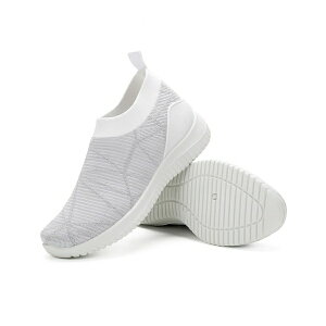 ~I}I fB[X Xj[J[ V[Y Women's Casual Slip On Sneakers with Breathable Mesh White