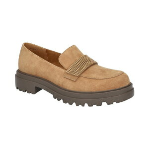 xB[^ fB[X Xb|E[t@[ V[Y Women's Paz Comfort Lug Loafers Cognac Suede Leather