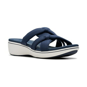 N[NX fB[X T_ V[Y Cloudsteppers Breeze Rae Cam Slip-On Flat Sandals Navy Textile