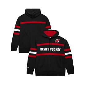 ミッチェル&ネス メンズ パーカー・スウェットシャツ アウター Mitchell Ness Men's Black New Jersey Devils Head Coach Slogan Pullover Hoodie Black