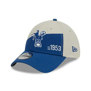j[G Y Xq ANZT[ Men's Cream, Royal Indianapolis Colts 2023 Sideline Historic 39THIRTY Flex Hat Cream, Royal