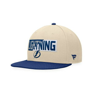 t@ieBNX Y Xq ANZT[ Men's Cream/Blue Tampa Bay Lightning Goalaso Snapback Hat Cream, Blue