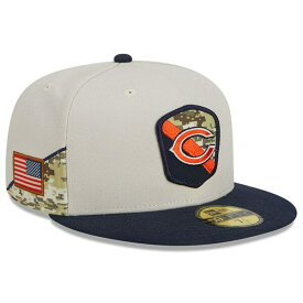ニューエラ メンズ 帽子 アクセサリー Chicago Bears New Era 2023 Salute To Service 59FIFTY Fitted Hat Stone/Navy