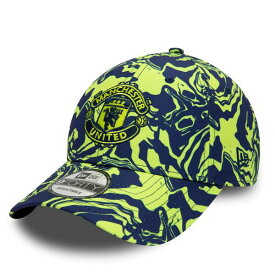 ニューエラ メンズ 帽子 アクセサリー Manchester United New Era Allover Print 9FORTY Adjustable Hat Navy/Yellow