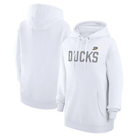 カールバンクス レディース パーカー・スウェットシャツ アウター Anaheim Ducks GIII 4Her by Carl Banks Women's Dot Print Pullover Hoodie White