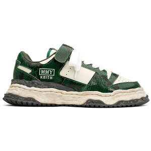 Maison Mihara Yasuhiro �~�n�����X�q�� �����Y �X�j�[�J�[ �yMaison Mihara Yasuhiro Keith OG Sole Leather Low Python Printed Green White�z �T�C�Y US_10(28.0cm) Green/White
