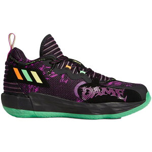adidas �A�f�B�_�X �����Y �X�j�[�J�[ �yadidas Dame 7 EXTPLY Hallloween�z �T�C�Y US_7(25.0cm) Core Black/Screaming Green/Screaming Orange