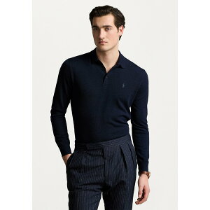 t[ Y jbg&Z[^[ AE^[ WOOL POLO-COLLAR JUMPER - Jumper - hunter navy