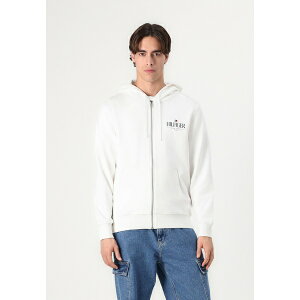 g~[ qtBK[ fB[X p[J[EXEFbgVc AE^[ STACKED HOODED ZIP UNISEX - Zip-up sweatshirt - white