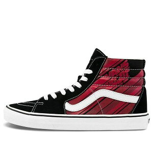 Vans �o���Y �����Y �X�j�[�J�[ �yVans SK8-Hi Retro Casual Skate Shoes Unisex Black Red VN0A4U3C2C5�z �T�C�Y US_5(23.0cm)