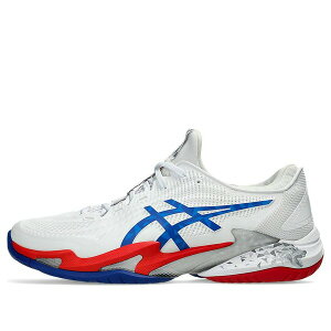 ASICS �A�V�b�N�X �����Y �X�j�[�J�[ �yASICS Court FF 3 Novak 'White Blue Red' 1041A480-100�z �T�C�Y US_5.5(23.5cm)