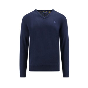 t[ Y jbg&Z[^[ AE^[ Logo Embroidered Knitted Jumper Blue