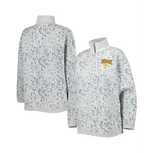 Q[fC fB[X p[J[EXEFbgVc AE^[ Women's Heather Gray Tennessee Volunteers Leopard Quarter-Zip Sweatshirt Heather Gray