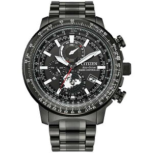 V`Y Y uXbgEoOEANbg ANZT[ Eco-Drive Men's Chronograph Promaster Geo Trekker Gray-Tone Stainless Steel Bracelet Watch 46mm Gray