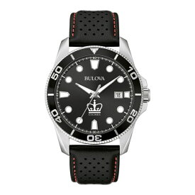 ブロバ メンズ 腕時計 アクセサリー Columbia University Bulova Corporate Collection Leather Strap Watch Black